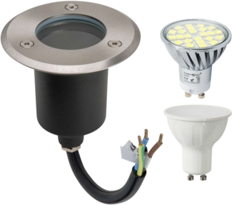 LED Einbau Bodenleuchte Bodenspot Bodenstrahler Rund mit 6W LED Kaltweiß