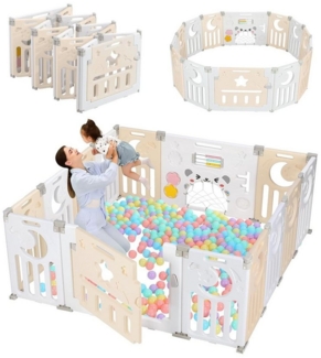 Dripex Laufgitter Baby faltbares Laufgitter und verstellbare Form Babyzaun, 14 Paneele