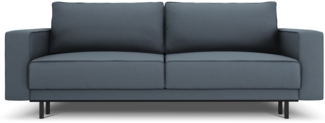 Micadoni Sofa Caro 3-Sitzer Strukturierter Stoff Blau 140x200