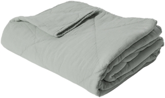 Decke Überwurf 100% Baumwolle 140 x 200 cm Skandinavisch Perlblau