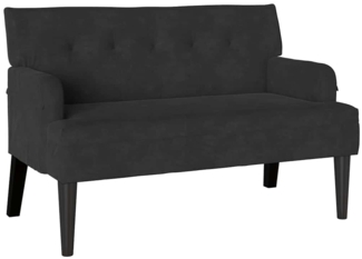 vidaXL Chesterfield Bank Schwarz 112 x 65,5 x 75 cm Samt 42019291