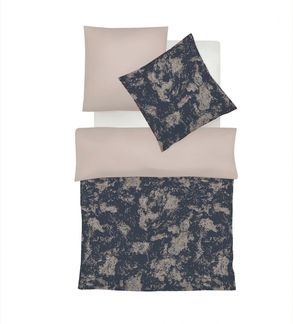 Fleuresse Black Premium Mako-Brokat-Damast Bettwäsche mit Uni Wendeseite Caviar Größe: 220x240 cm