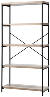 COSTWAY Bücherregal, 5 Ebenen, Standregal mit Metallrahmen, 79x35x160cm
