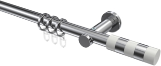 Gardinenstangen-Set Platon Mavell 600 cm (geteilt in 3 x 200 cm), 1-läufig, 20 mm Ø Chrom