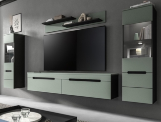 Wohnwand Cooper in salbei und grau 272 cm