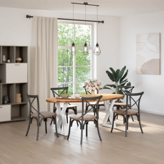 vidaXL Esstisch Hellbraun 200x100x74 cm Massivholz Eiche Oval 3305353