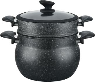 3 tlg Kuskus Topf 12L Dampfgarer COUSCOUS Ø26cm Dampfkocher Gemüse Steamer Induktion Mantykocher