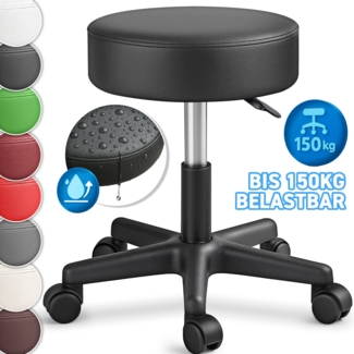 Rollhocker Grau Arbeitshocker Drehhocker Kosmetikhocker Praxishocker