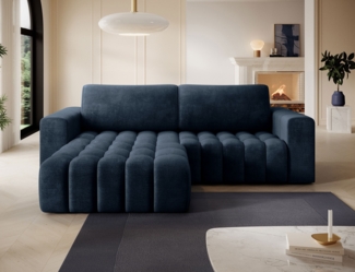 Eltap 'Bonett' Ecksofa mit Schlaffunktion, 92 x 175 x 250 cm, Dunkelblau, Links