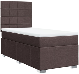vidaXL Boxspringbett mit Matratze Dunkelbraun 100x200 cm Stoff 3291582
