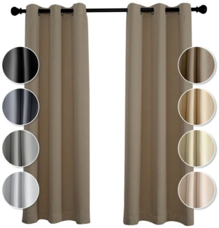 Simloveve Vorhang Gardinen Wohnzimmer Lärmschutz Thermogardine Super Dicke, blickdicht, Polyester, 2er-Set, einfarbig, modern, pflegeleichte Mikrofaser 260g/m²