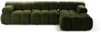 Micadoni Modulares Ecksofa Bellis 4-Sitzer Rechts Boucle Grün