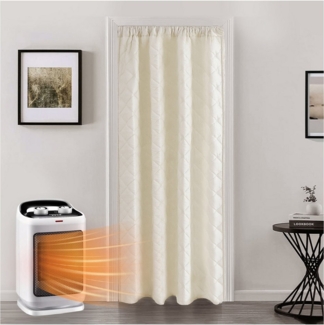 Jibenhome Vorhang Winter Wärme Thermovorhang Dicke Gardinen Funktionale Überschrift (1 St), Kälteschutz Wärmeisolierend Raumteiler Türvorhang