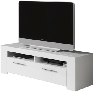 Calicosy TV-Möbel mit 2 Türen und 2 Aufbewahrungsfächern Ambit - L120 cm - Weiß