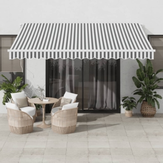 vidaXL Markise Automatisch mit LED Anthrazit & Weiß 400x350 cm 3215795