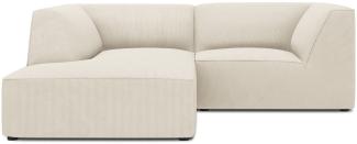 Micadoni 3-Sitzer Modular Ecke links Sofa Ruby | Bezug Light Beige | Beinfarbe Black Plastic