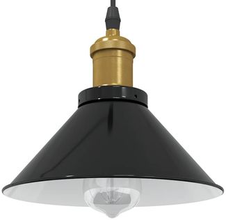 vidaXL Pendelleuchte Höhenverstellbar E27 Schwarz Glänzend Ø 22 cm 4103443