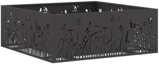 vidaXL Feuerplatz Schwarz 80 x 80 x 30 cm Kaltgewalzter Stahl 858928