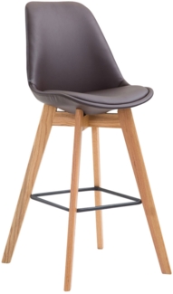 Barhocker GIKAR - Kunstleder Braun 48 x 56 x 112 cm | Barstuhl Mit Lehne Tresenhocker Tresenstuhl Kneipenhocker Kneipenstuhl