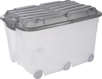 Rotho Aufbewahrungsbox Roller 57 l inkl Deckel + Rollen Kunststoffbox