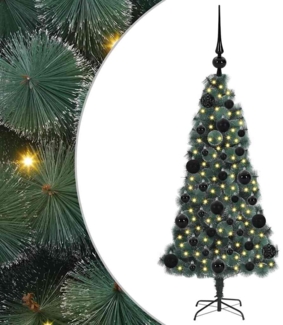 vidaXL Künstlicher vorbeleuchteter Weihnachtsbaum mit Kugelset 120 cm 3396142