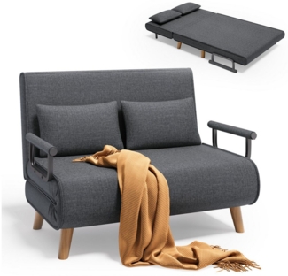 Bealife Relaxsessel Schlafsessel mit Bettfunktion, Schlafsofa 2-Sitzer (mit 6-Stufig Verstellbarer Rückenlehne und 2 Kissen, für kleine Wohnung)