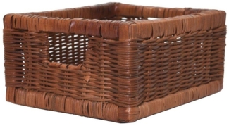 VIVANNO Regalkorb Schrankkorb Korb Rattan rechteckig "Attraktiv", Braun 34x27x16 cm