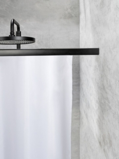 SCHÖNER WOHNEN-Kollektion Vorhangschiene »Jete«, ausziehbar, ohne Bohren, geklemmt, Aluminium, Kunststoff, Teleskop-Duschschiene, ausziehbar