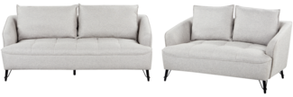 5-Sitzer Sofa Set Stoff grau HOBRO