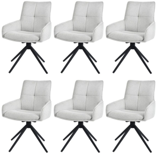 OKWISH Esszimmerstuhl Loungesessel,Kosmetikstuhl,Polsterstuhl (Ergonomische Drehstühle mit gepolsterter Sitzfläche & verstellbaren Standfüßen, 6 St)