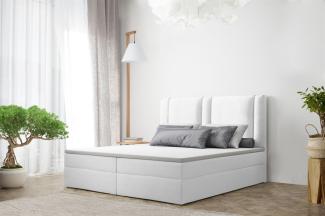 Boxspringbett Schlafzimmerbett CANDELA 200x200cm in Kunstleder Weiss