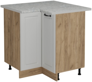 Eckunterschrank R-Line Weiß Landhaus 75.6 cm AP Marmor Vicco