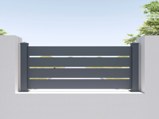 Vente-unique - Stellzaun mit lichtdurchlässigem Design - 80,3 x 188,6 - Aluminium - Anthrazit - PRIMO