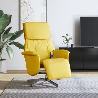 vidaXL Massagesessel mit Fußteil Hellgelb Stoff 356677