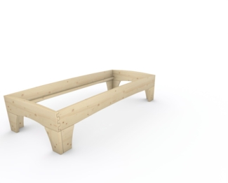 Holzbett (Fichte) "Rosi" 90 x 220 cm 48 cm ohne Kopfteil Massivholzbett Bett
