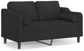 vidaXL 2-Sitzer-Sofa mit Zierkissen Schwarz 120 cm Stoff 3200841