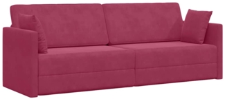 vidaXL Boden-Sofa-Bett 2-in-1 Weinrot 213x144x60 cm Samt 4106729