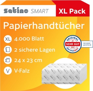 Satino Papierhandtuch 276490 Smart 24x23cm 2-lagig V-Falz weiß 4.000 B