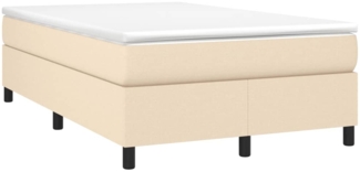 vidaXL Boxspringbett mit Matratze Creme 120x190 cm Stoff 3269688