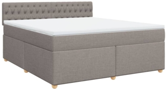 vidaXL Boxspringbett mit Matratze Taupe 180x200 cm Stoff 3286770