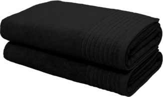 my home Saunatuch Sanremo Premium, Premium Handtücher, 600 gr/m², 80x200cm, Frottier (Set, 2-St), Bordüre, einfarbig, flauschig, weich, dicke Qualität, 5 Jahre Garantie