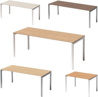 Bisley Cito höhenverstellbarer Schreibtisch 120x80 cm, Tischplatte in Ahorn, Gestell in Silber - PC Tisch für's Büro manuell höhenverstellbar, Computertisch verstellbar, DUH1208-MP-355