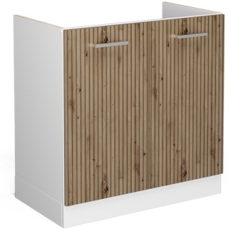 Vicco Spülenunterschrank R-Line, Artisan-Eiche/Weiß, 80 cm ohne Arbeitsplatte