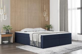 Boxspringbett Schlafzimmerbett PRIMA 120x220cm Stoff Blau inkl. Bettkasten