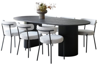 ebuy24 Essgruppe Kyoto Essgruppe Esstisch 100x210 cm Dunkelbraun un, (7-tlg)