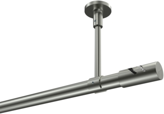 Gardinenstangen-Set Sonette Zoena 280 cm (geteilt in 2 x 140 cm), 1-läufig, 20 mm Ø Edelstahl-Optik