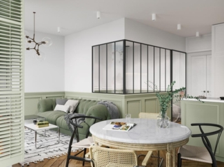 Vente-unique - Glaswand Ecklösung - 210 x 120 x 130 cm - thermolackiertes Aluminium - Schwarz - BAYVIEW