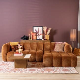 Bronx71 Ecksofa Luca Chenille kupfer rechts