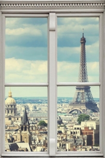 queence Wandsticker Paris, Wandsticker, Wandbild, selbstklebend, 3D, Fenster