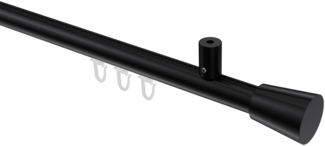 Innenlauf-Gardinenstangen-Set Sonius Sitra 100 cm, 1-läufig, 20 mm Ø Schwarz